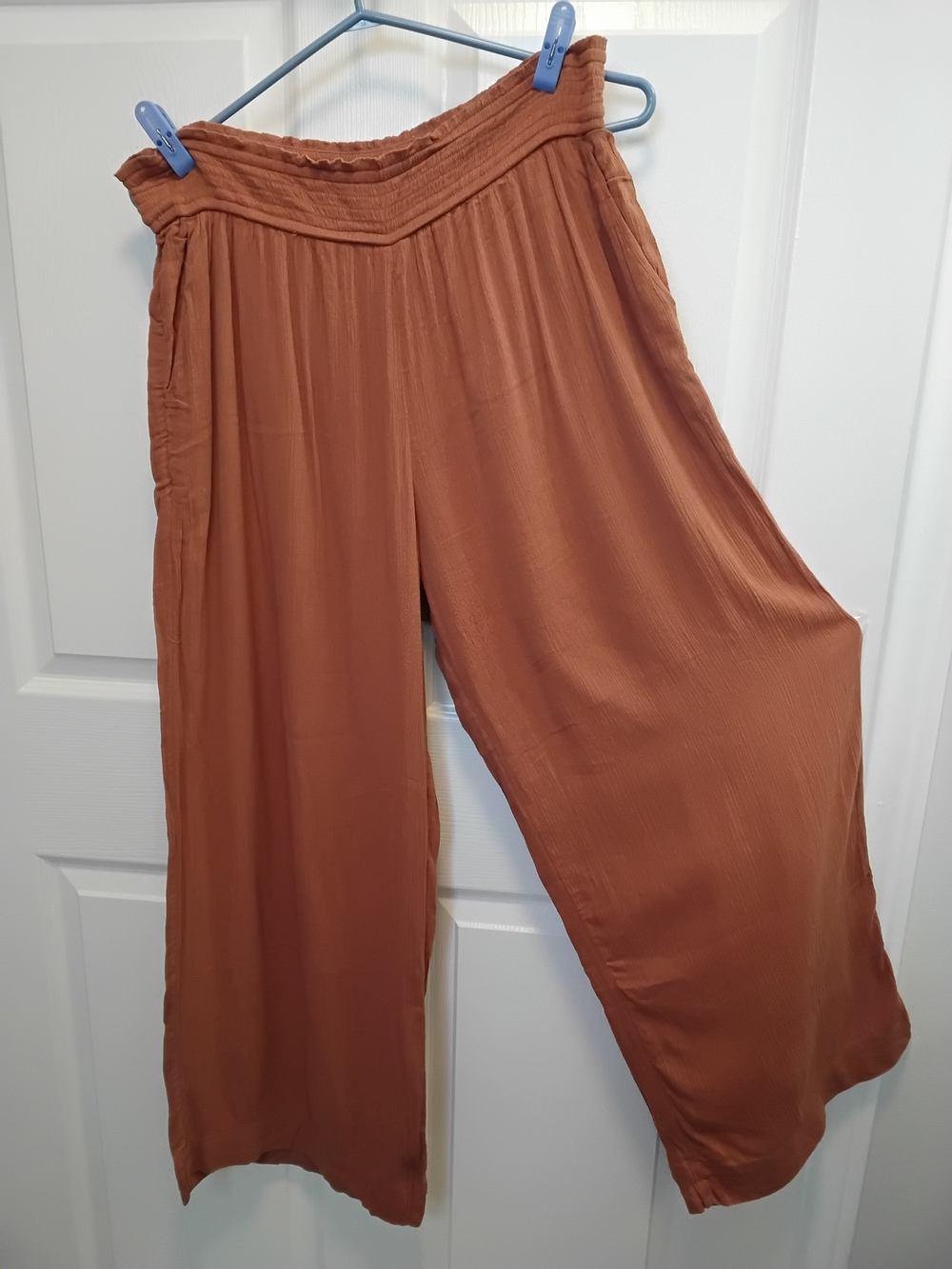 Abercrombie & Fitch Wide-Leg Pull-On Pants - Rust Brown
